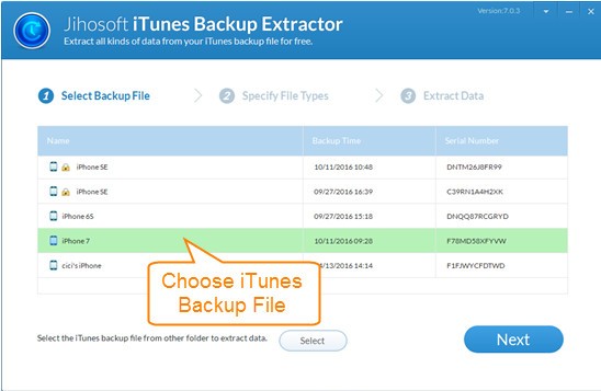 Jihosoft iTunes Backup Extractor(iTunes備份提取器)