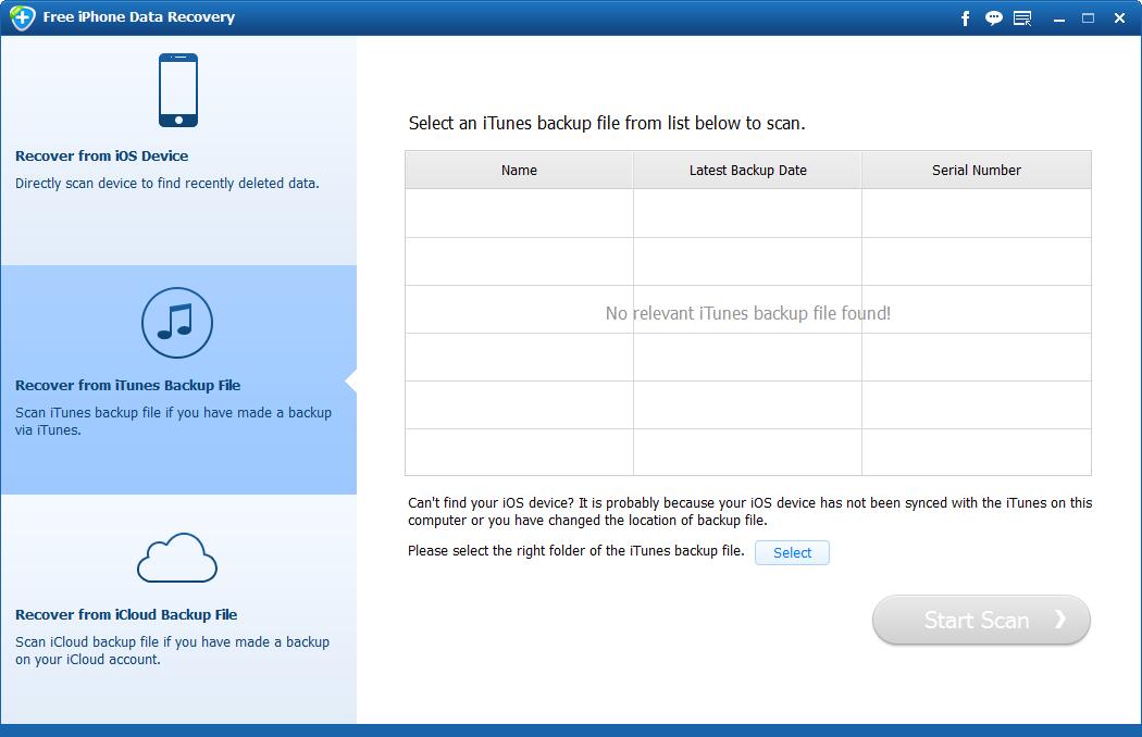 Aiseesoft Free iPhone Data Recovery截圖