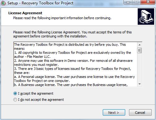 Recovery Toolbox for Project截圖