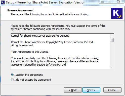 Kernel for SharePoint Server Recovery截圖