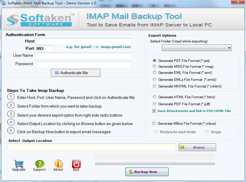 Softaken IMAP Mail Backup Tool截圖